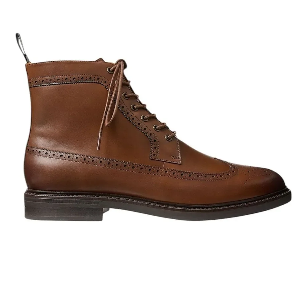 Polo Ralph Lauren Men's Asher Leather‎ Wingtip Boots, SIZE 11
